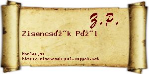 Zisencsák Pál névjegykártya